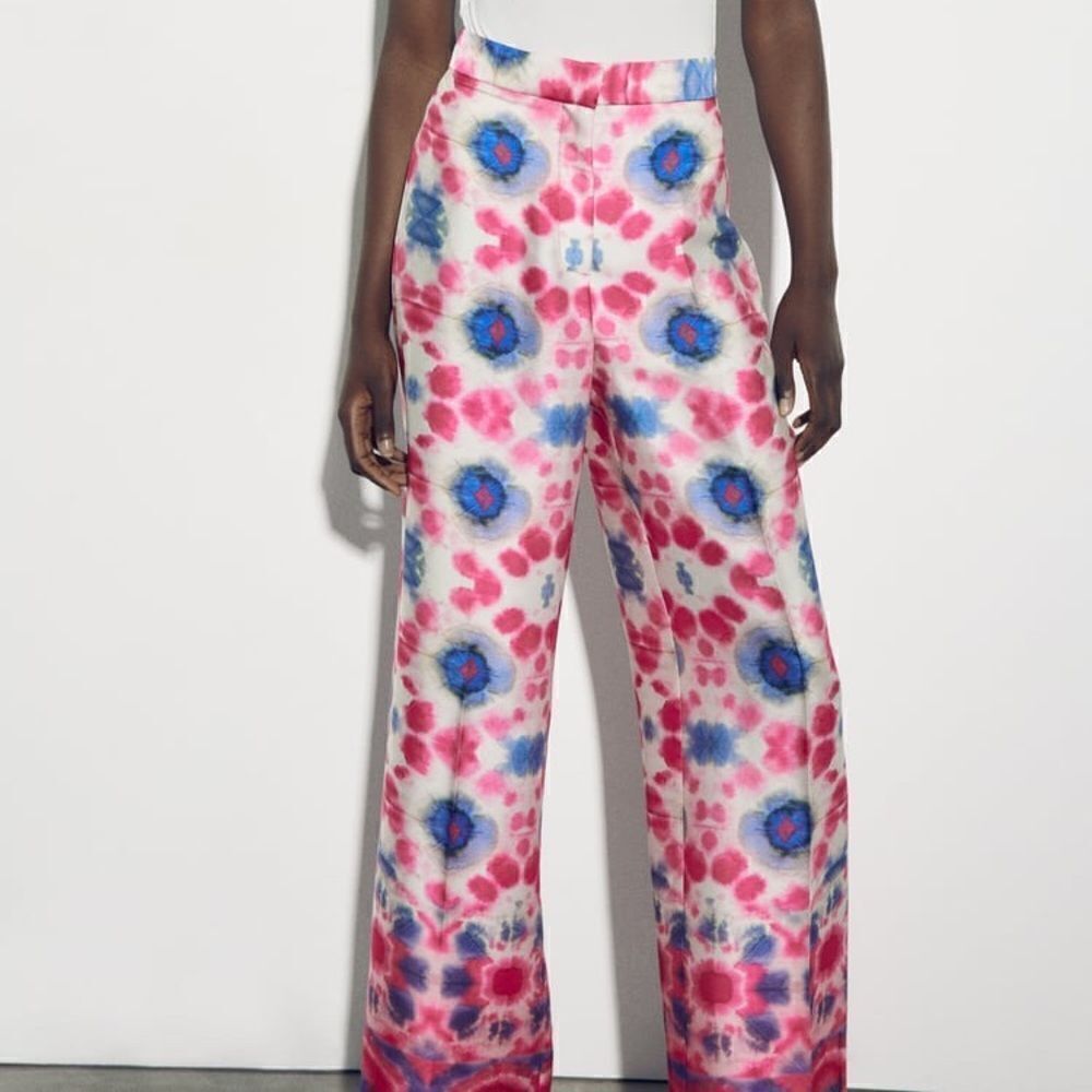 ZARA FLOWY PRINTED PANTS - Picture 4 of 7